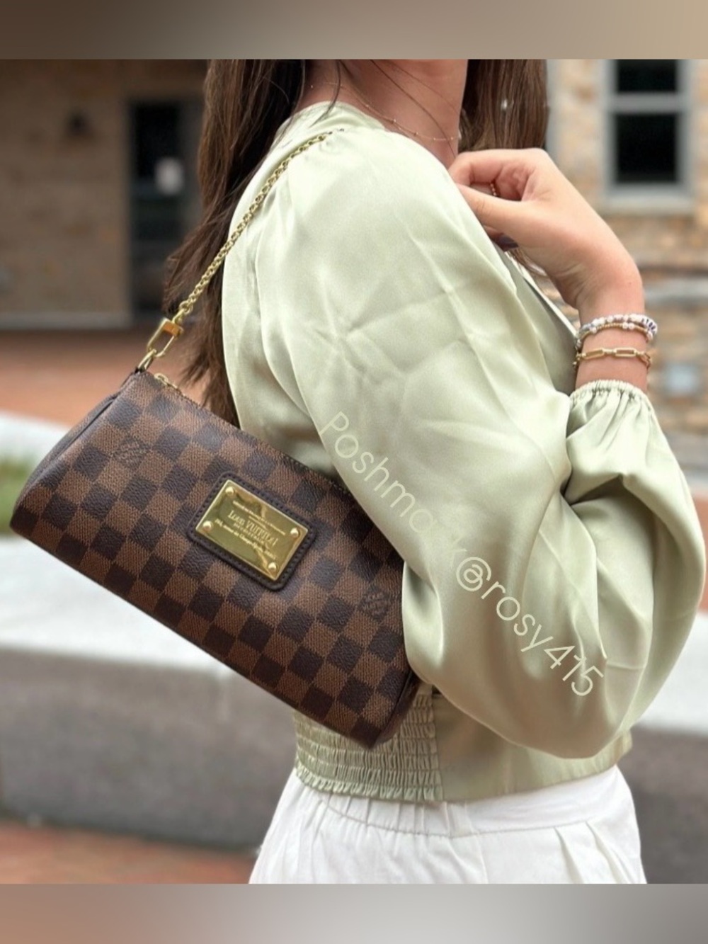 Louis Vuitton Eva✨crossbody chain strap clutch shoulder LV pochette liv bag